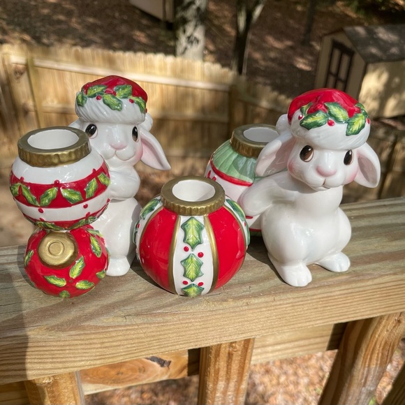 Bunnies Blooms Fritz and Floyd tapered candle holder. With box. - Picture 2 of 5